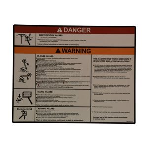 DECAL,WARNING / DANGER PLAT