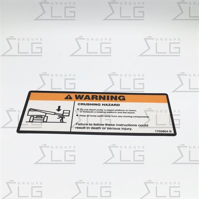 DECAL - WARNING CRUSHING ---PP