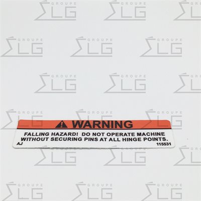 Label, VL, Warning Falling ---P